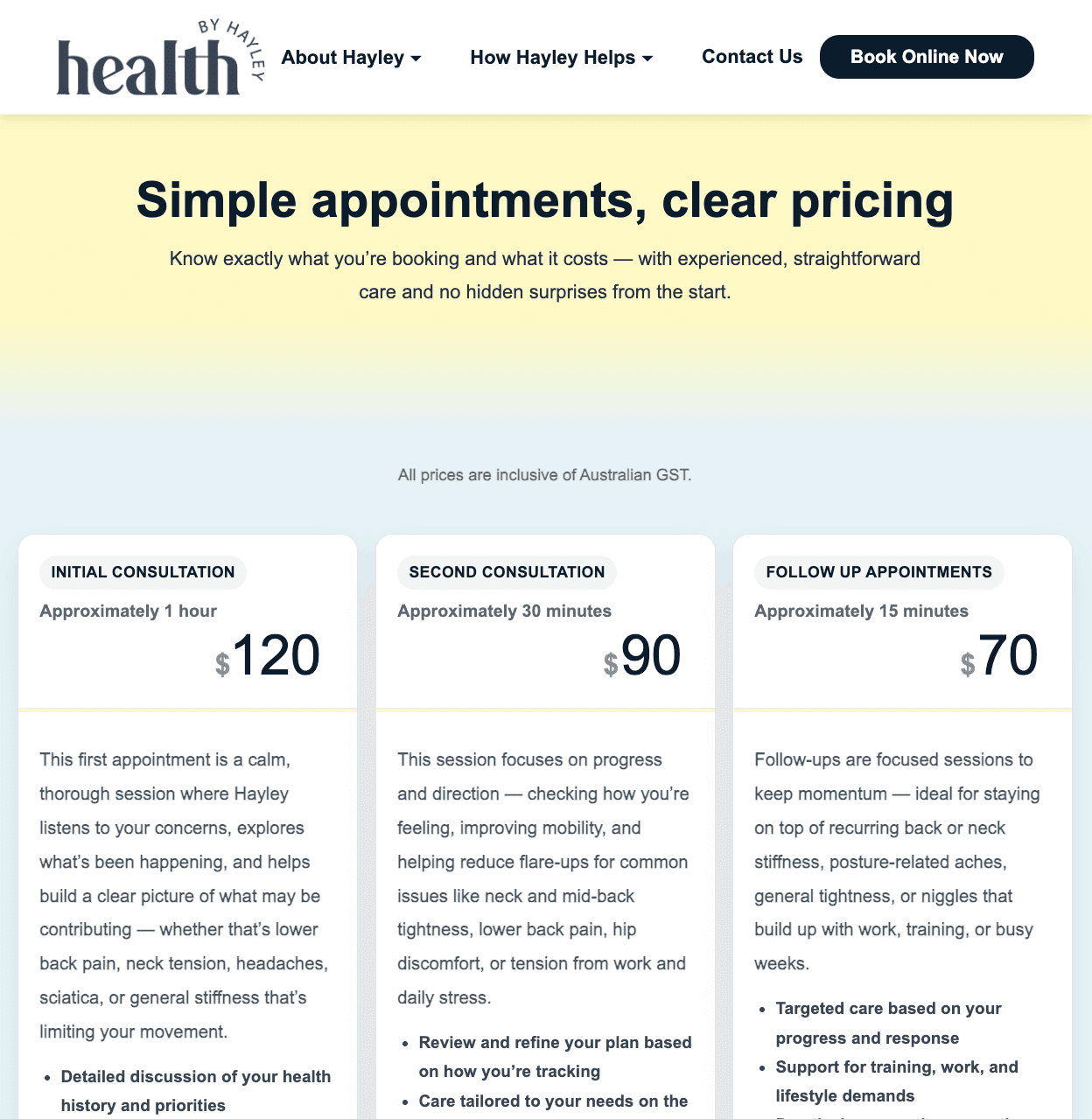 Booking an appointment