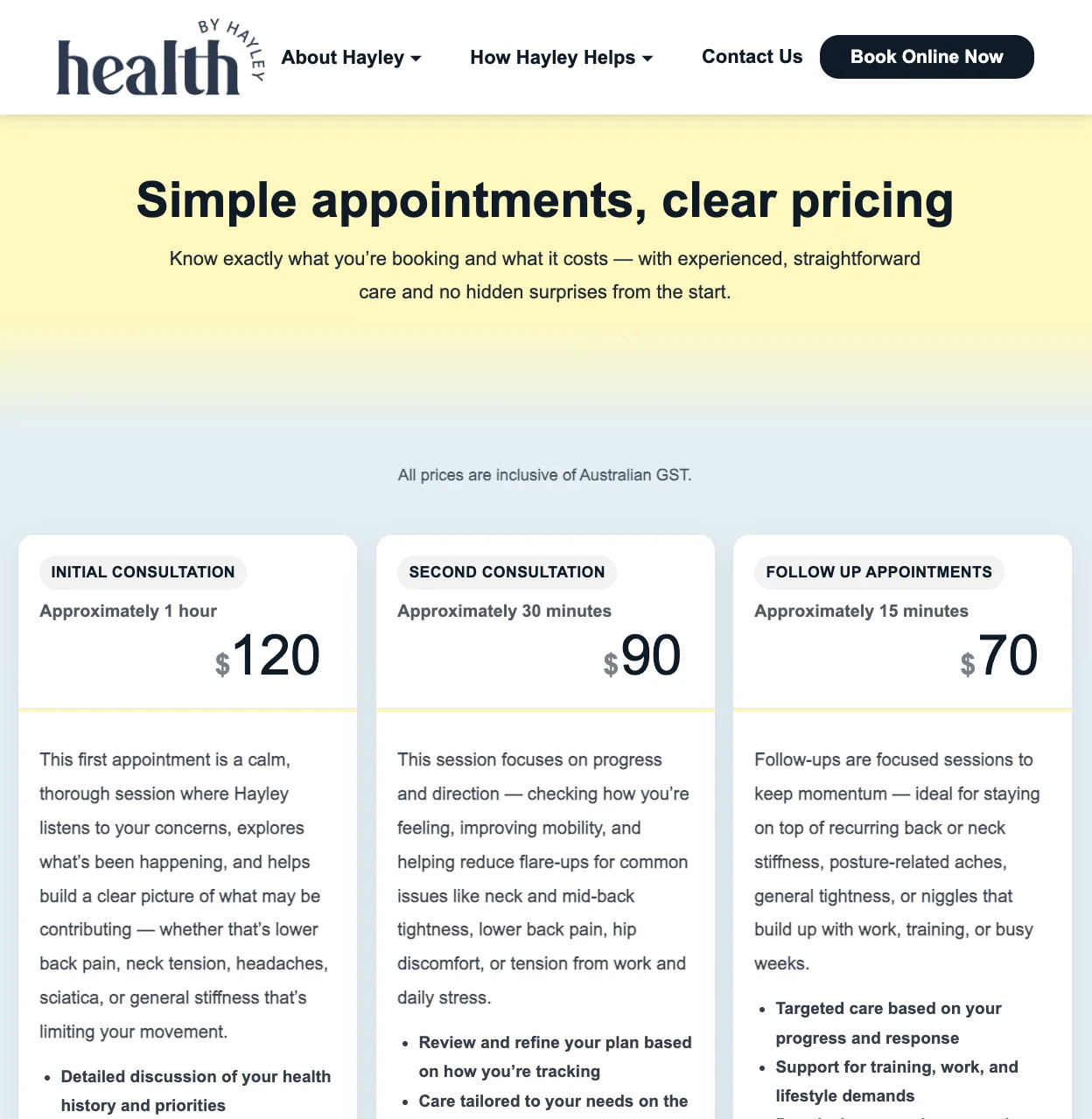 Booking an appointment